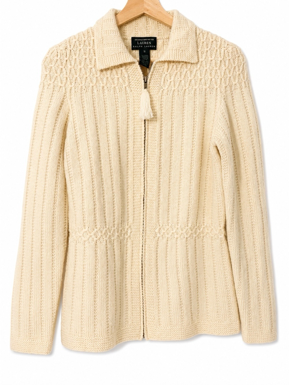Lauren Ralph Lauren  WOOL Exclusive Hand Knit Cardigan Sweater S